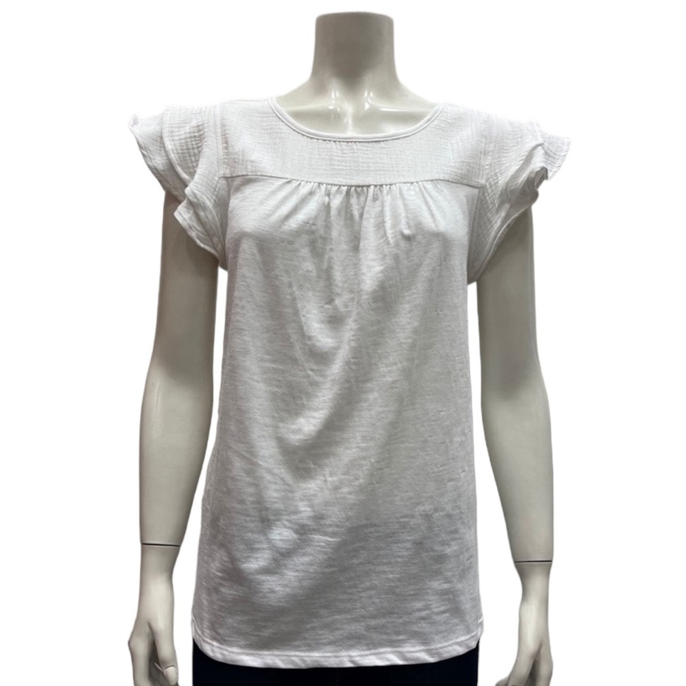 Fresh brand White Cotton Short sleeve Top